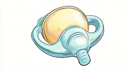 Line art illustration of a cartoon style baby pacifier design