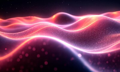 Wall Mural - Abstract Waves of Light and Particles
