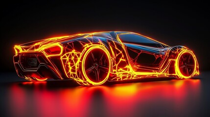 Car neon light modern technology digital sport automotive transportation