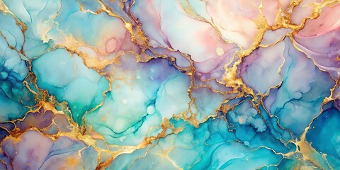 Abstract ombre alcohol ink marble background pattern on high quality paper texture