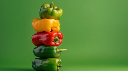 Wall Mural - Stack of Colorful Bell Peppers