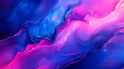 Poster - Neon deep blue hot pink and vibrant purple abstract digital electro background : Generative AI