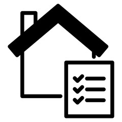 Sticker - properties, home with checklist icon