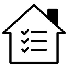 Sticker - properties, home with checklist icon