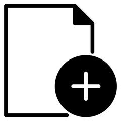 Sticker - new document icon, file document with plus icon