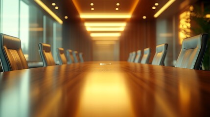 Leinwandbilder - An empty meeting room and conference table : Generative AI