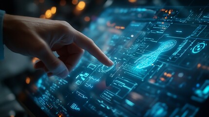 Aufkleber - Medical worker touch virtual medical revolution and advance of technology Artificial IntelligenceAI Deep Learning for medical researchTransformation of innovation and technology for fu : Generative AI