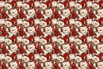 Wall Mural - Blooming midsummer meadow seamless pattern.