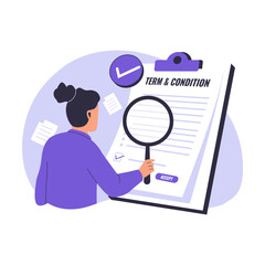 Wall Mural - Vector illustration of terms and conditions concept. Illustration for websites, landing pages, mobile applications, posters and banners.