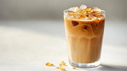 Aufkleber - Latte ice coffee put on white backgroundisolated picture style : Generative AI
