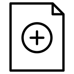 Canvas Print - new document icon, file document with plus icon