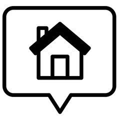 Sticker - chat with house icon