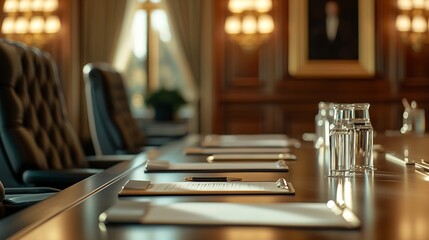 Poster - Business meeting room or Board room interiors : Generative AI