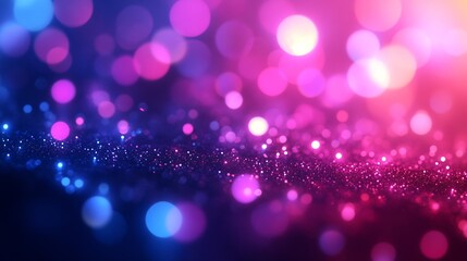 Aufkleber - Defocused neon glow Light flare overlay Futuristic led illumination Blur ultraviolet magenta pink purple blue color radiance on dark abstract background : Generative AI