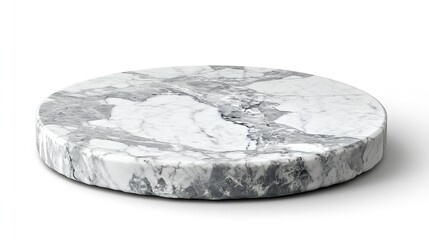 Aufkleber - White marble stone table top isolated on white background for product display : Generative AI