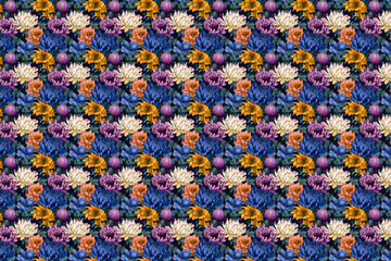 Wall Mural - Blooming midsummer meadow seamless pattern.