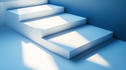 Poster - design three planes for design white corner and shadow : Generative AI