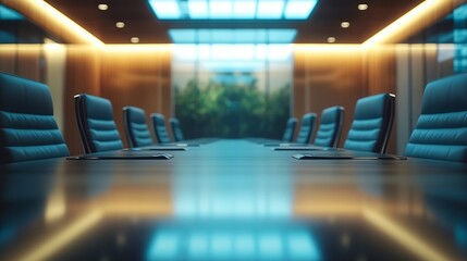 Leinwandbilder - An empty meeting room and conference table : Generative AI