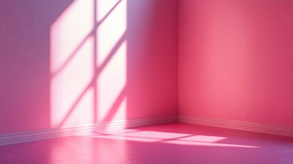 Aufkleber - Pink studio space Room corner template and background : Generative AI