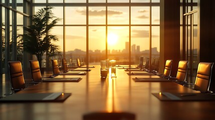Poster - Spacious conference room with a beautiful view : Generative AI
