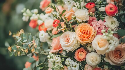Poster - A portrait of a backyard wedding flowers : Generative AI