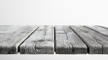 Aufkleber - Empty grey wooden table isolated on white : Generative AI