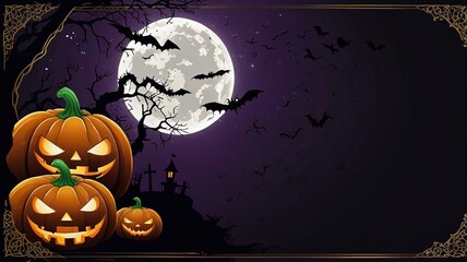 Halloween element and background template illustration