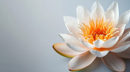 Poster - Lotus flower on isolated white : Generative AI