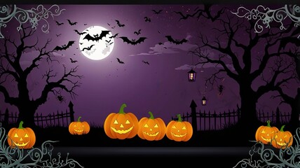 Halloween element and background template illustration