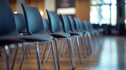 Poster - Rows of chairs in an empty conference room : Generative AI