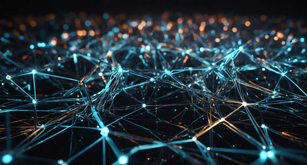 Poster - Futuristic network connections light abstract background