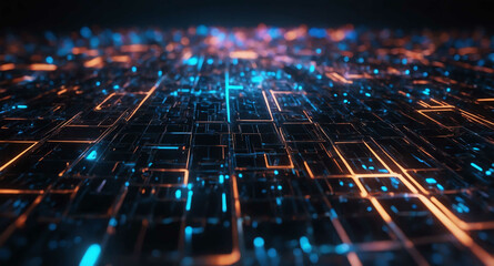 Poster - Futuristic tech network glow abstract background