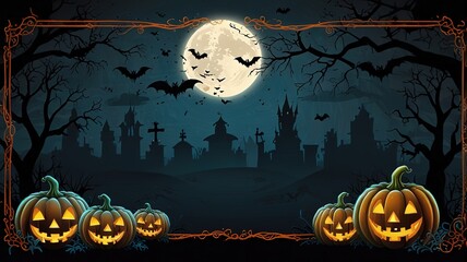 Halloween element and background template illustration