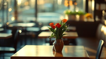 Aufkleber - background of the interior of a restaurant : Generative AI