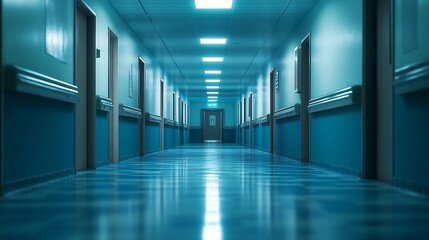 Poster - Empty hall in hospital stock photo : Generative AI