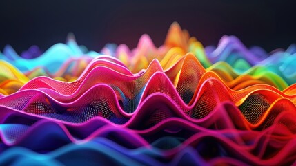 Poster - Abstract Colorful Wavy Pattern with Dotted Texture