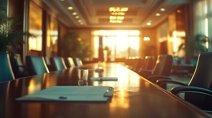 Poster - Empty conference room  no people : Generative AI