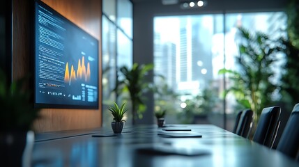 Poster - Business data information projector board in conference room meeting room boardroom Classroom Office : Generative AI