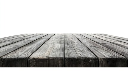 Aufkleber - Empty grey wooden table isolated on white : Generative AI