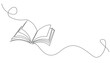 © vionaembun42 - continuous line open book.simple one line drawing of open book.single line vector illustration of education icon.isolated white background