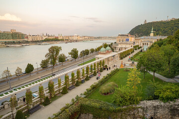 upper view of the royal castle bazar garden of Budapest , Vàrkert Bazàr