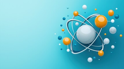 Wall Mural - Flat design of atomic structure with orbiting electrons