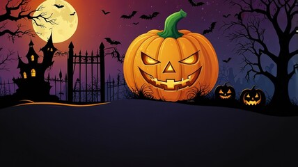 Wall Mural - Halloween element and background template illustration