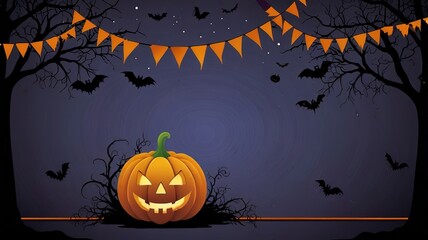 Wall Mural - Halloween element and background template illustration