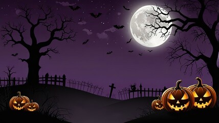 Wall Mural - Halloween element and background template illustration