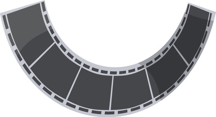 Poster - Blank film strip forming a crescent shape, a perfect design element for your projects related to photography and cinematography