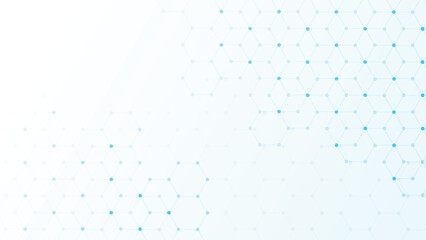 Fototapete - Abstract futuristic technology background in blue with geometric pattern. 