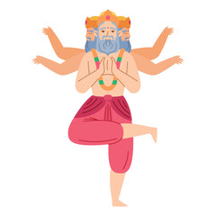 Sticker - indian god brahma character