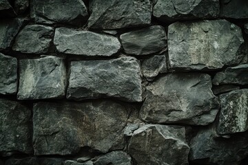 Close-up of a Rough Stone Wall with Irregularly Shaped Rocks