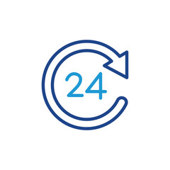 Poster - 24 hours icon, 24 hours sign vector 